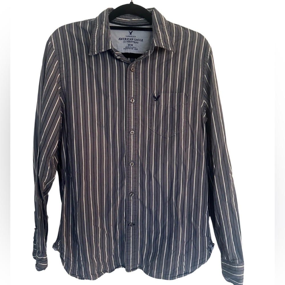 American Eagle Vintage Fit Striped Button-Up Shirt Men’s Medium